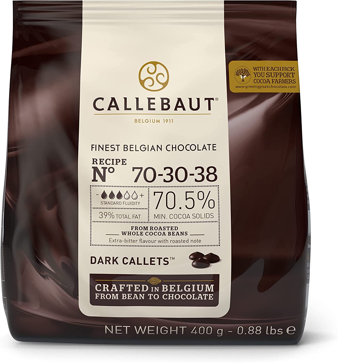 chocolate de calidad 400 gr de chocolate 70% 